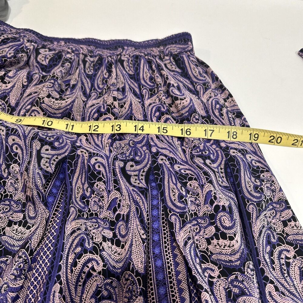 Ciaosport Vintage Set Size 6 Purple Blouse And pleated Skirts geometric/floral - Picture 9 of 14